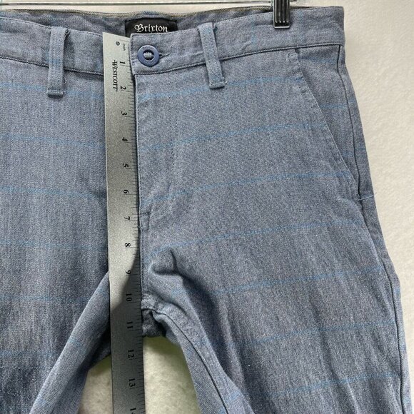 Brixton Shorts Mens Size 32 Toil II Chino Flat Front Walking Stretch Cotton Blue - Picture 9 of 11